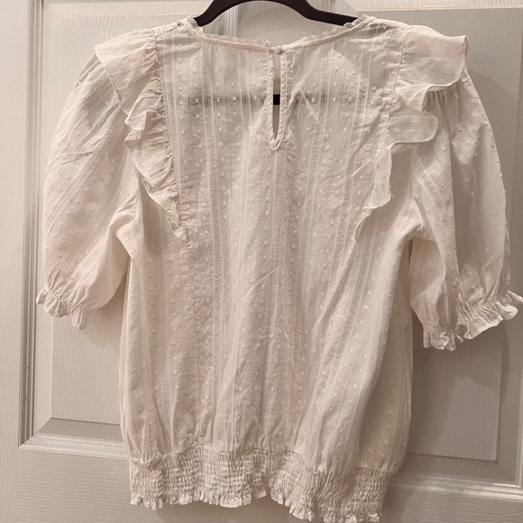 Women’s Size Large White ruffled blouse - Picture 3 of 3